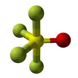 Ball-and-stick model of thionyl tetrafluoride