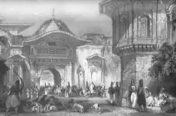 درگاه ورودی دیوان Thomas Allom, c1840