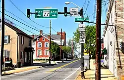 Corner of Main and Water in downtown Thurmont.