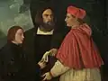 جیرولامو و کاردینال مارکو کرنر در حال معامله مارکو، راهب اصلی کارارا، به همراه خیر او، تیتین، ح. ۱۵۲۰