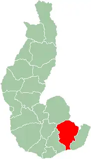 Map of Toliara Province showing the location of Amboasary (red).