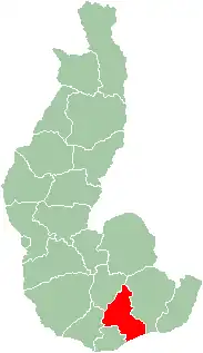 Map of former Toliara Province showing the location of Ambovombe-Androy (red).