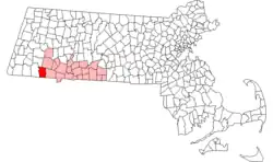 Location in Hampden County in Massachusetts