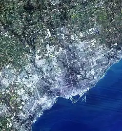 Satellite image of the Greater Toronto Area