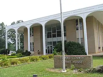 Towns County courthouse in Hiawassee, Georgia