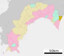 موقعیت Tōyō در استان کوچی