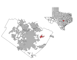 Location of Manor, Texas