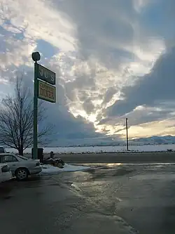 Diner in the entrance of Tremonton at the junction of Interstate 15 and Interstate 84 in Utah.
