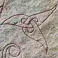نمای نزدیک از یک تریکوئترا در یکی از Funbo Runestones .
