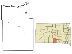 Location in Tripp County and the state of داکوتای جنوبی
