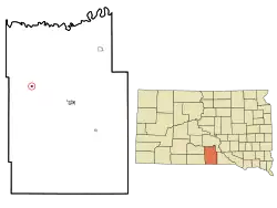 Location in Tripp County and the state of داکوتای جنوبی