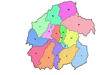 مناطق تابعهٔ ۱۶گانهٔ شهرداری تریوگا
