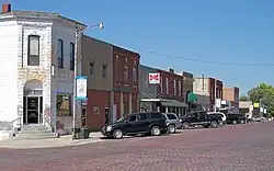 Troy business district with brick street, 2006