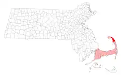 Location in Barnstable County in Massachusetts