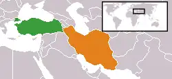 نقشهٔ مکان‌نمای Turkey و Iran
