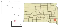 Location in Turner County and the state of داکوتای جنوبی