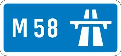 M58 motorway shield
