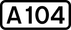 A104 road shield