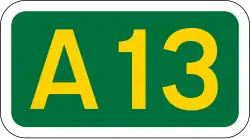 A13 road shield