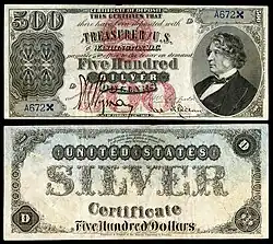 $500 (Fr.345a)چارلز سومنر