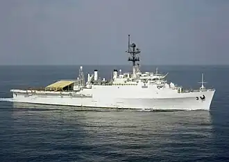 USS La Salle (AGF-3) underway in the Persian Gulf in 1990