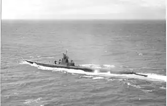 Muskallunge (SS-262), off Pearl Harbor 4 Sept. 1943.