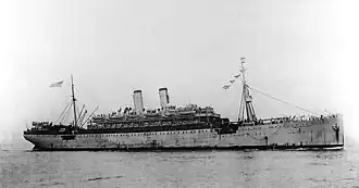 Underway in 1919, while transporting US service personnel home from Europe.