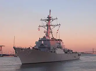 USS Laboon transits the Delaware River.