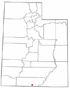 Location of Big Water, Utah