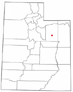 Location of Duchesne, Utah