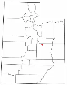 Location of Elmo, Utah