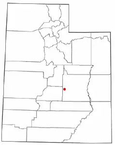 Location of Emery, Utah