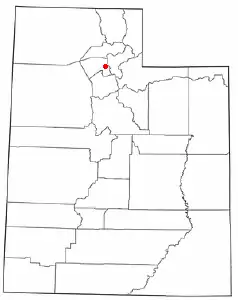 Location of Farmington, Utah