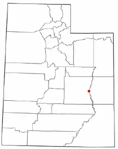 Location of Green River, Utah