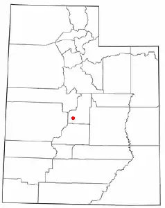 Location of Gunnison, Utah