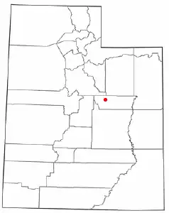 Location of Helper, Utah