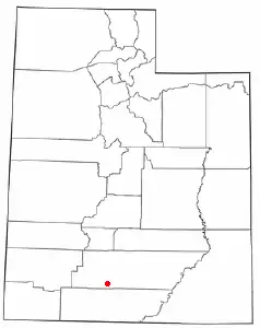 Location of Henrieville, Utah
