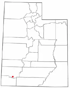 Location of Kanarraville, Utah