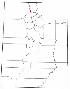 Location of Mantua, Utah
