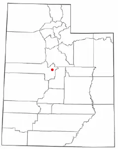 Location of Nephi, Utah