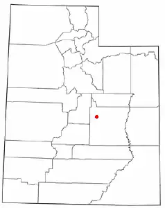 Location of Orangeville, Utah