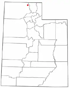 Location of Plymouth, Utah