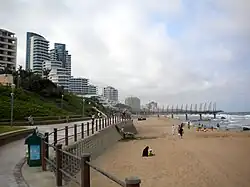 View of the skyline and beach of Umhlanga Rocks in 2011