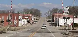 Downtown Union, seen from the west along  U.S. Highway 32 .