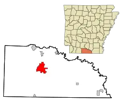 Location in Union County and the state of آرکانزاس
