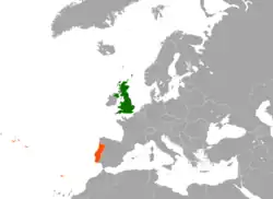 نقشهٔ مکان‌نمای United Kingdom و Portugal