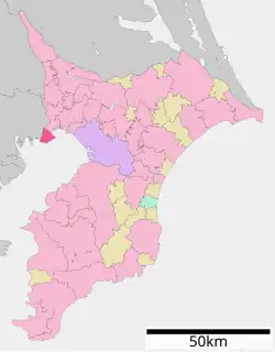 Location of Urayasu in استان چیبا