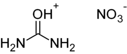 Structural formulae of the ions in urea nitrate