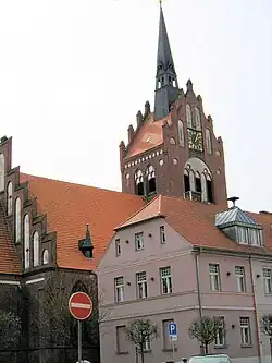 Church and town hall of Usedom City