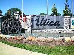 Downtown Utica welcome sign